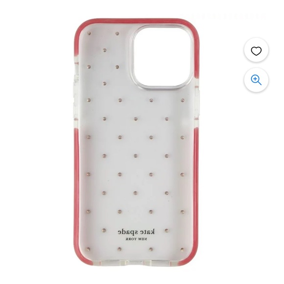 Kate Spade Hardshell iPhone Case in Ombré Pink Dot and Clear, for iPhone 13 Pro - Picture 3 of 15